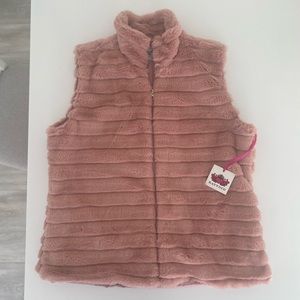 Katydid pink faux fur vest, 2xl, new with tags